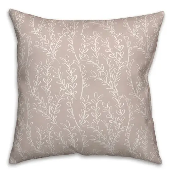 Simple Leafy Branch Pattern Throw Pillow {3}