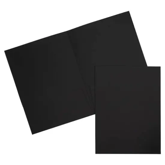 JAM Paper 9.5" x 11.5" 2-Pocket Linen Folders, 6ct. Black {5}