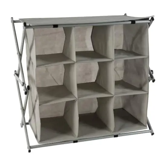 Simplify Gray 9-Grid Collapsible Shoe Rack {1}