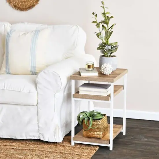 Household Essentials Jamestown 2-Shelf End Table Coastal Oak {4}