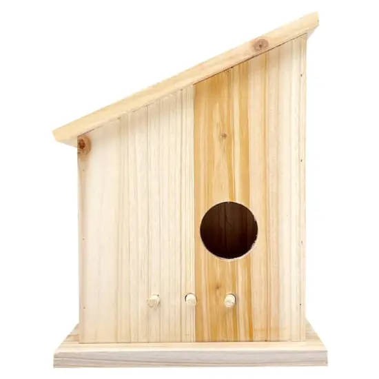 8" Unfinished Wood Modern Side Angle Birdhouse {1}