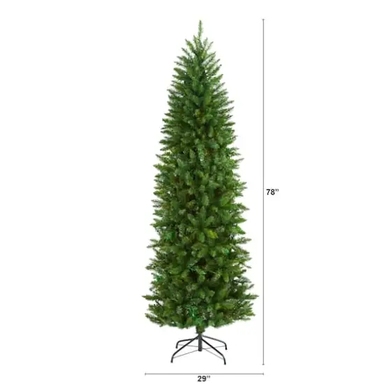 6.5ft. Unlit Slim Green Mountain Pine Artificial Christmas Tree {3}