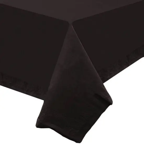 JAM Paper 108" Rectangular Plastic Lined Paper Table Cover Black {6}