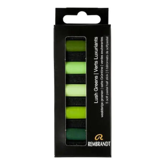 Rembrandt 5 Color Lush Greens Half Stick Soft Pastel Set {1}