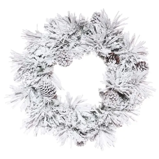 30" Flocked Atka Artificial Christmas Wreath {1}