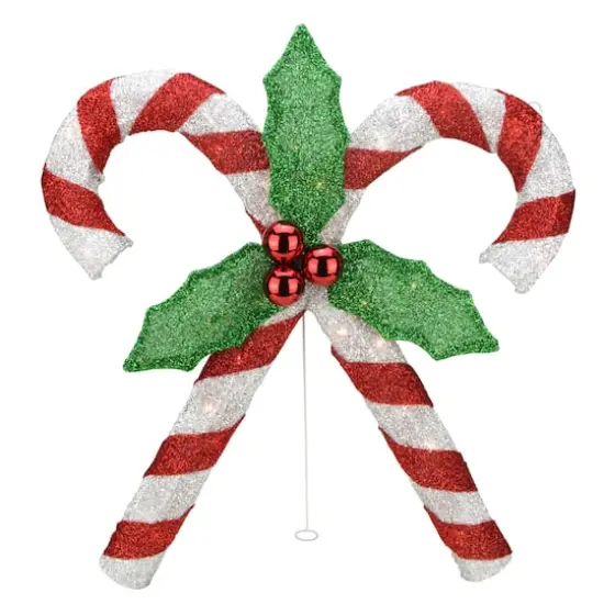 26" Red & White Lighted Double Candy Cane Outdoor Christmas D&eacute;cor {1}