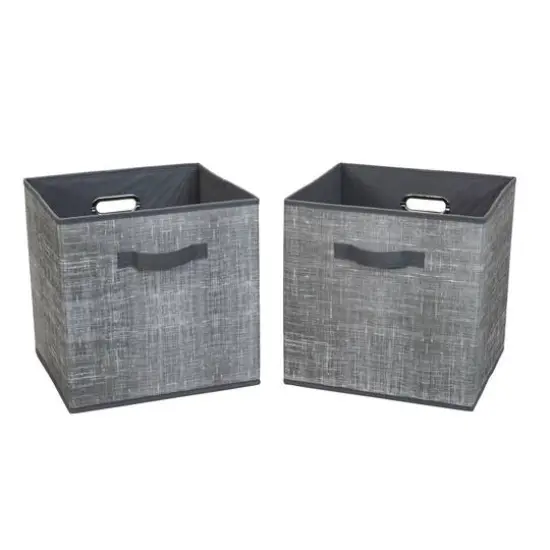 2 Pack Household Essentials 13" Fabric Storage Bins Gray Mix {8}