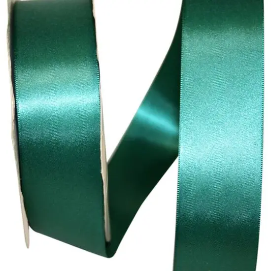 JAM Paper 1.5"x 50yd. Double Face Satin Ribbon Hunter {1}