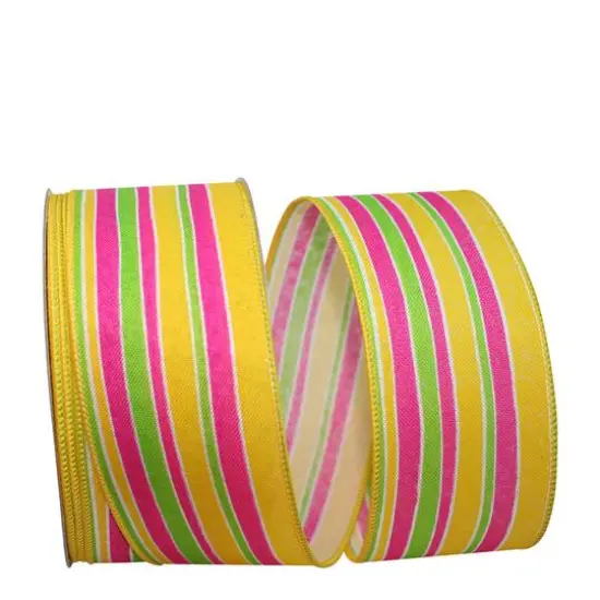 JAM Paper 2.5" x 20yd. Wired Stripe Bright Linen Lines Ribbon {1}