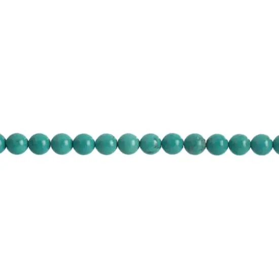 John Bead Earth's Jewels Natural Stone Round Beads, 6mm Green Turquoise {1}