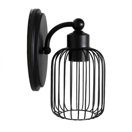 Lalia Home Ironhouse 10.5" Black Cage Wall Sconce {8}