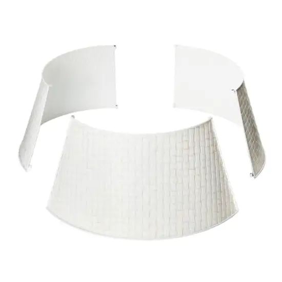 Glitzhome&reg; Washed White 26" Woven Metal Tree Collar {8}
