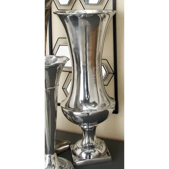 21" Silver Aluminum Traditional Vase {6}