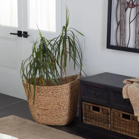 Large Brown Seagrass Contemporary Storage Basket {10}