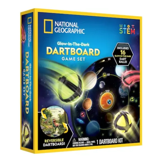 National Geographic Glow-in-the-Dark Dartboard Game Set {4}