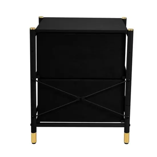 Simplify 2 Drawer Luxury Nightstand Black {10}