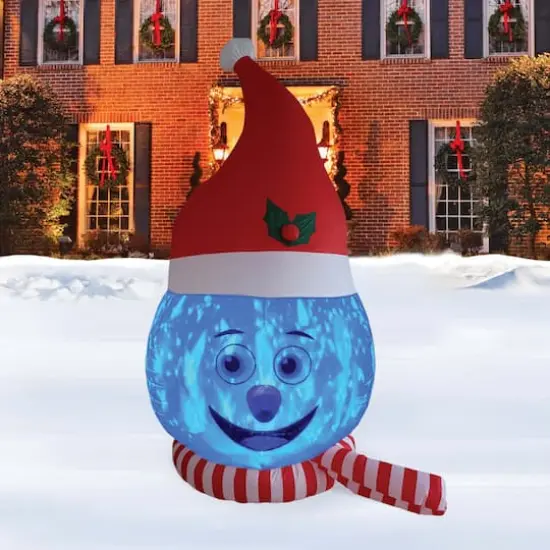 8ft. Inflatable Snowman Head with Shimmer Light {6}