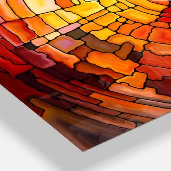 Designart 'Return Of Stained Glass Modern Rectangular Wall Clock {4}