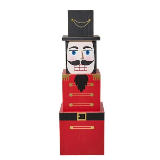 Glitzhome&reg; 36" Wooden Block Nutcracker Porch D&eacute;cor {6}