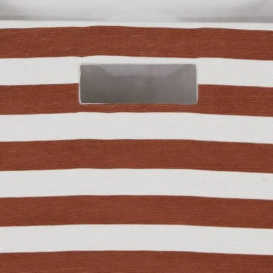 DII&reg; 11" Polyester Stripes Storage Cube Cinnamon {5}