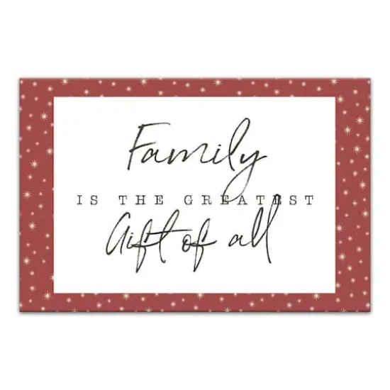 Family Greatest Gift Red Twinkle Canvas Wall Art {1}