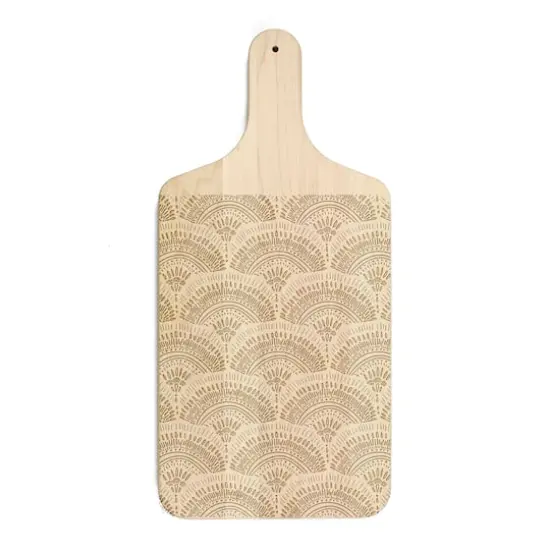 8" x 17" Bohemian Sketch Pattern Maple Paddle Cutting Board {1}