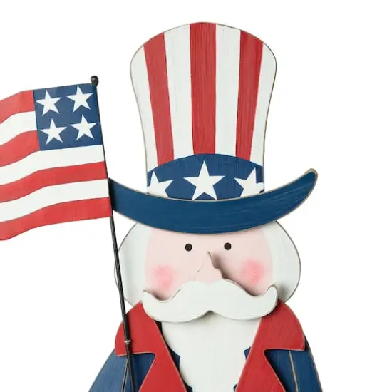 Glitzhome&reg; 36" Wood Patriotic Uncle Sam Yard Stake D&eacute;cor {7}
