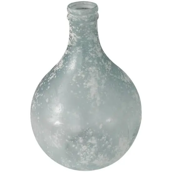 17" Clear Frosted Spanish Glass Bottle Vase {4}