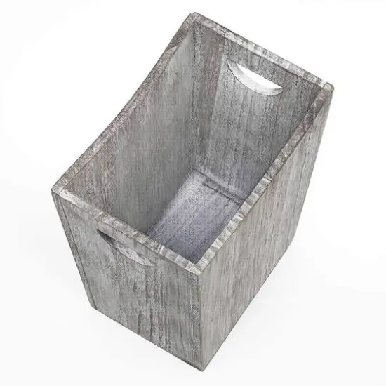 Rustic Farmhouse Style Wood Wastebasket Bin Gray Green {6}