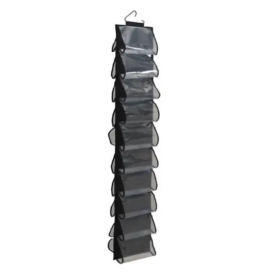 Household Essentials 20 Pocket Closet Shoe File Black {1}