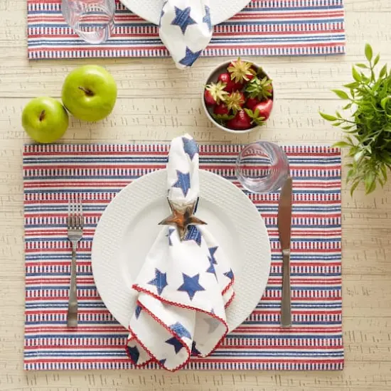 DII&reg; Red, White & Blue Dobby Stripe Placemats, 6ct. {5}