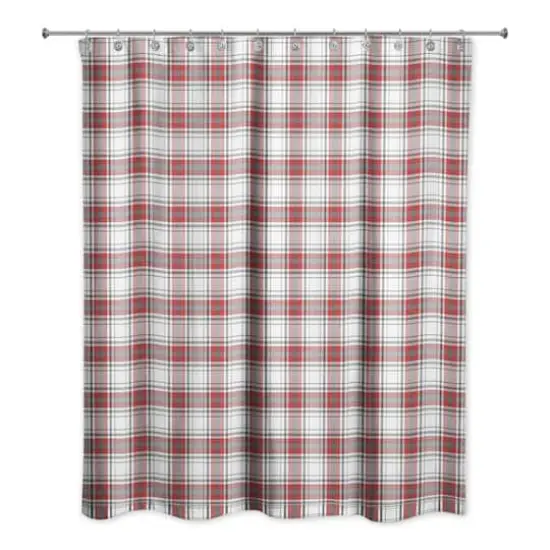 Red & Gray Plaid Shower Curtain {1}