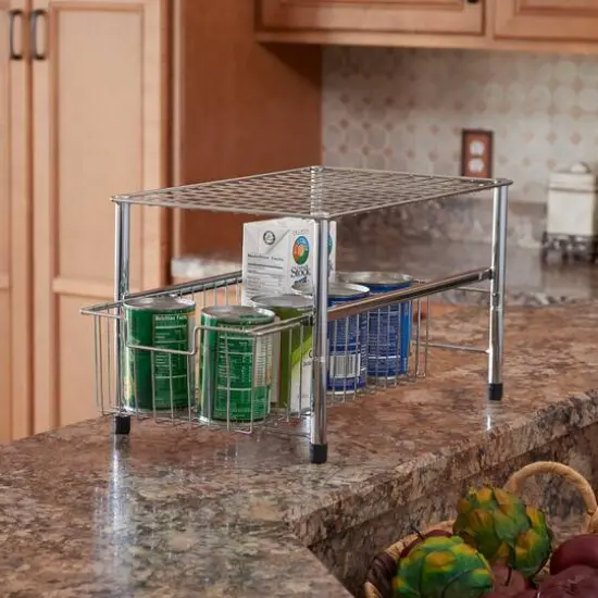 Household Essentials Sliding Basket Cabinet Organizer {3}