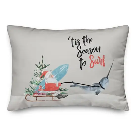 'Tis the Season to Surf Throw Pillow {1}