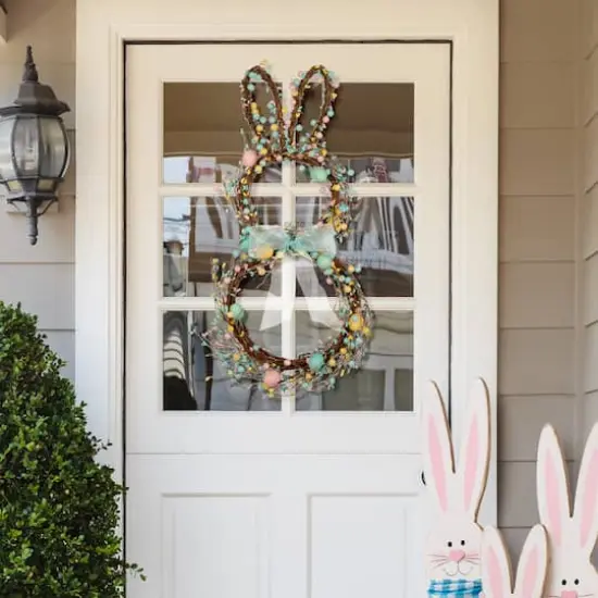 Glitzhome&reg; 24.5" Easter Bunny Wreath {7}