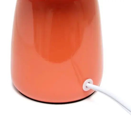 Simple Designs 10" Thimble Base Ceramic Table Lamp Orange {7}