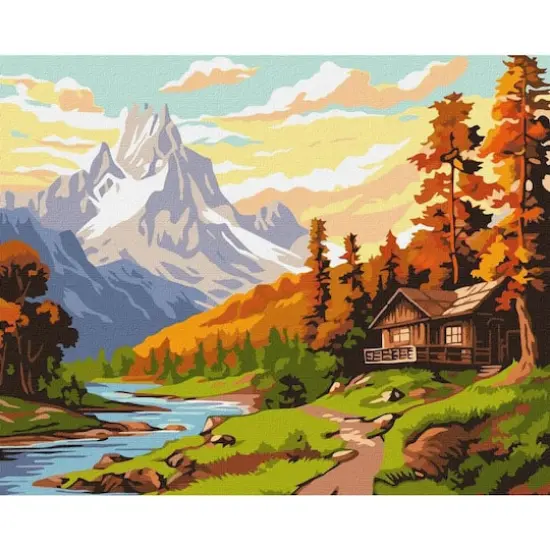 Ideyka Cottage in the Mountains Painting by Numbers Kit {3}