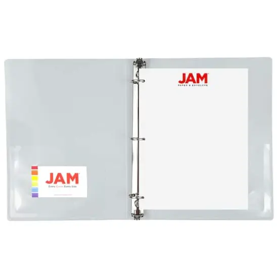 JAM Paper 1" Clear Plastic Mini 3-Ring Binder {6}
