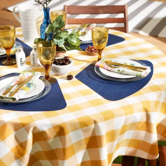 DII® Solid Wedge Vinyl Table Placemats, 6ct. Nautical Blue {5}