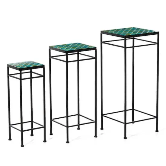 Glitzhome&reg; Square Nesting Planter Stands Set {1}