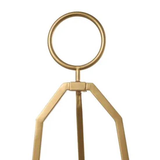 51.5" Gold Metal Adjustable Minimalistic Floor Easel with Circular Ring Top {4}