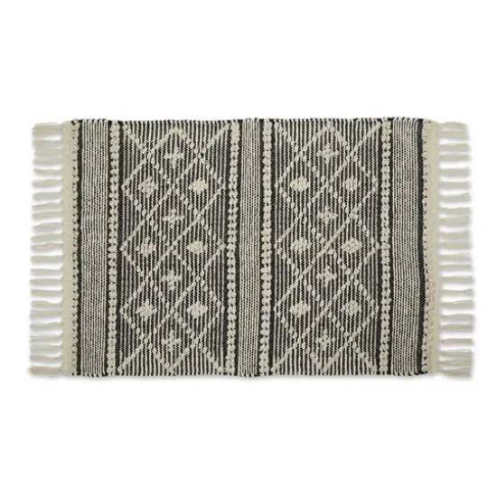 DII&reg; Diamond Textured Hand-Loomed Rug, 2ft. x 3ft. Natural and Black {1}