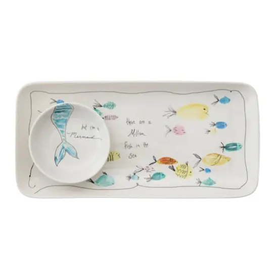 Hello Honey&reg; Fish in the Sea Stoneware Rectangular Plate & Bowl Set {1}