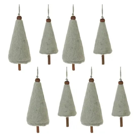 Felt Wool Pine Tree Ornaments Set {1}