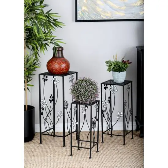 Black Metal Traditional Plantstand Set {8}