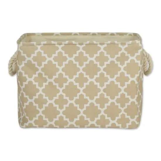 DII&reg; Small Rectangle Lattice Polyester Bin Vintage Linen {5}