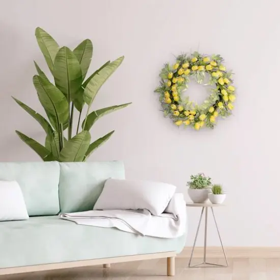 30" Yellow Spring Tulip Wreath {6}