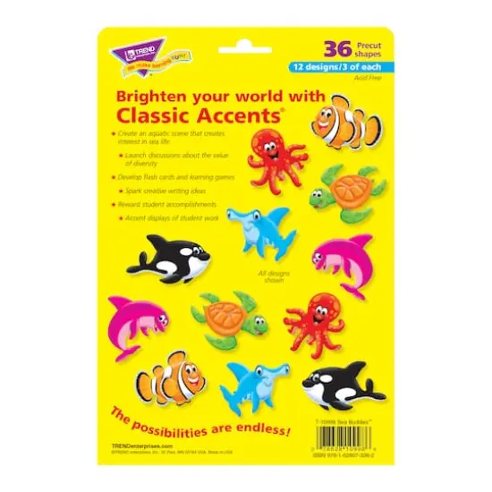 Trend Classic Accents&reg; Sea Buddies&trade; Variety Pack, 3 Packs of 36 {5}