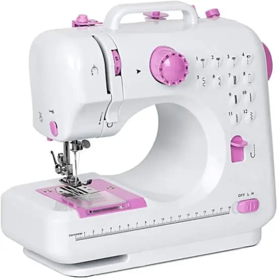 NEX&trade; Cute Pink Modern Crafting Sewing Machine with 12 Built-In Stitches {1}