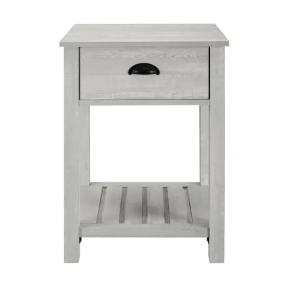 Walker Edison 18" 1-Drawer Country Side Table Stone Gray {4}